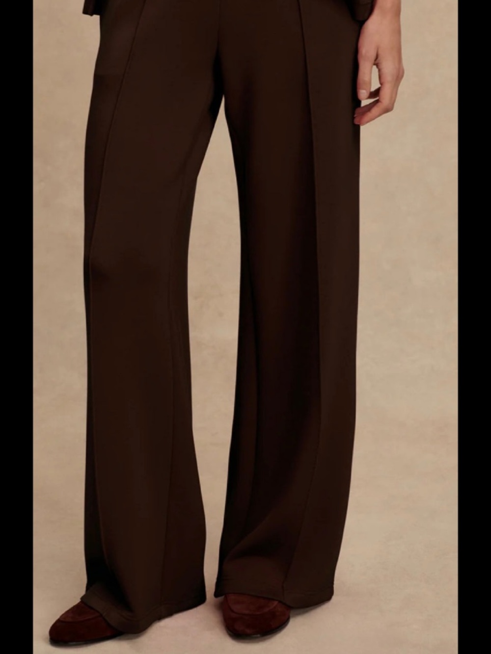 Varley -The Wide Leg Pant 28”-coffee bean marl